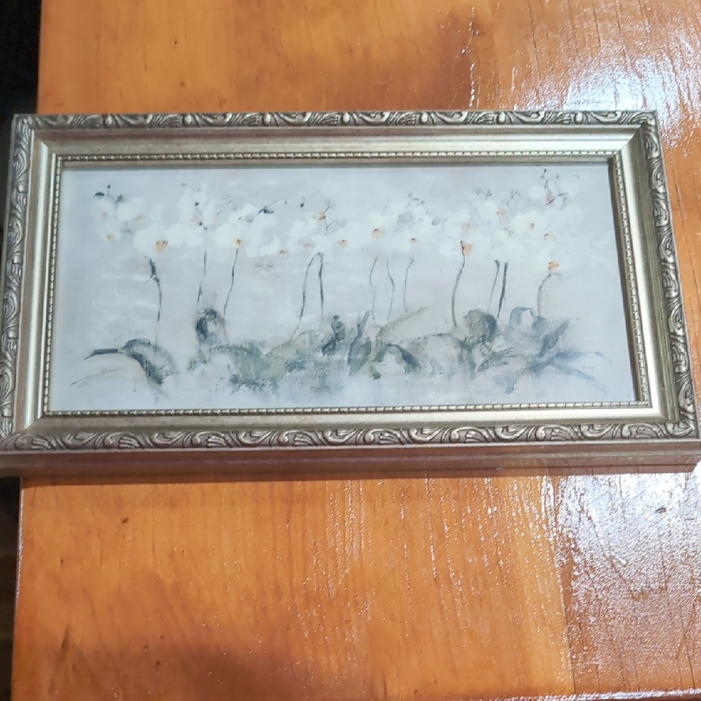 Dancing Daisies Framed Print Wall Hanging By Cheri Blum 13.5 ×7.5" Floral Art